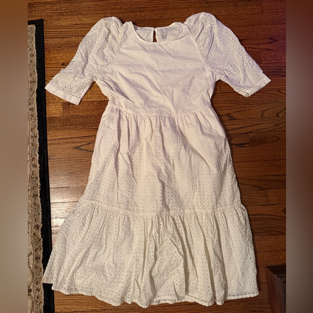 a new day Ivory Eyelet Midi Dress